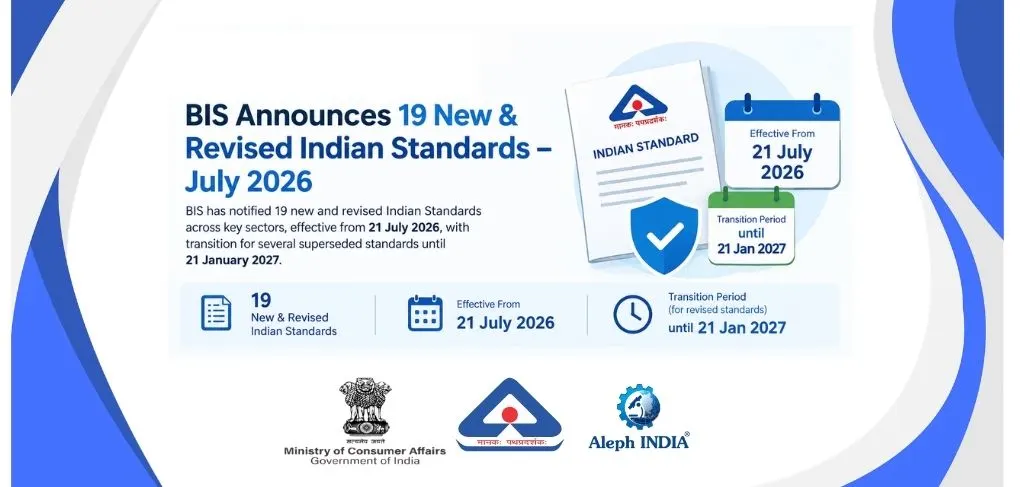 BIS Announces 19 New & Revised Indian Standards – July 2026