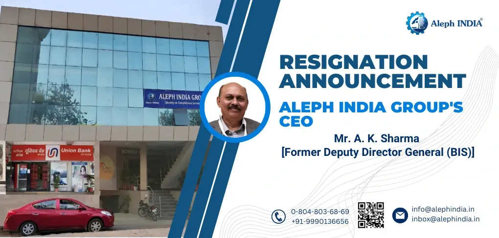Aleph INDIA CEO Mr A K Sharma Resignation Announcement