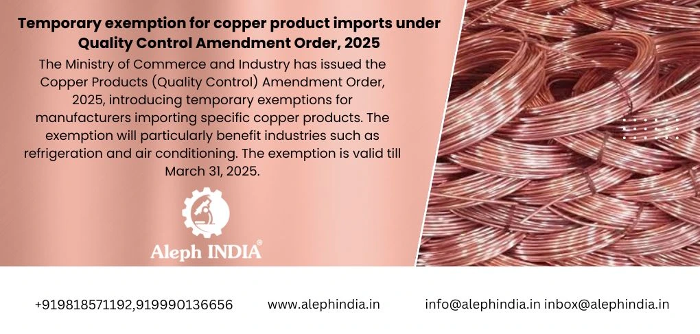 Update: Copper Product (Quality Control) Amendment Order, 2025